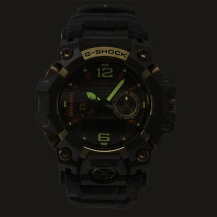 Casio G-Shock Mudmaster Magma Gold Analog Digital Bio-Based Resin Strap Sort Skive Solar GWG-B1000MG-1A9 200M Herreur