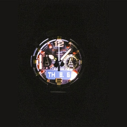 Casio G-Shock Mudmaster Magma Gold Analog Digital Bio-Based Resin Strap Sort Skive Solar GWG-B1000MG-1A9 200M Herreur