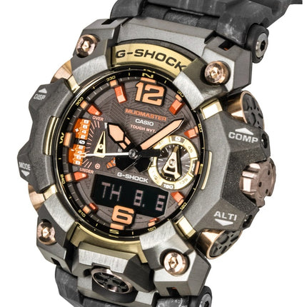 Casio G-Shock Mudmaster Magma Gold Analog Digital Bio-Based Resin Strap Sort Skive Solar GWG-B1000MG-1A9 200M Herreur