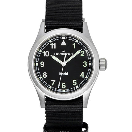 Hamilton Khaki Field tekstilrem sort urskive kvarts H69401430 unisexur