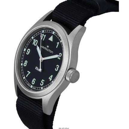 Hamilton Khaki Field tekstilrem sort urskive kvarts H69401430 unisexur