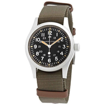 Hamilton Khaki Field Grøn Nylonrem Sort Urskive Mekanisk H69439931 Herreur