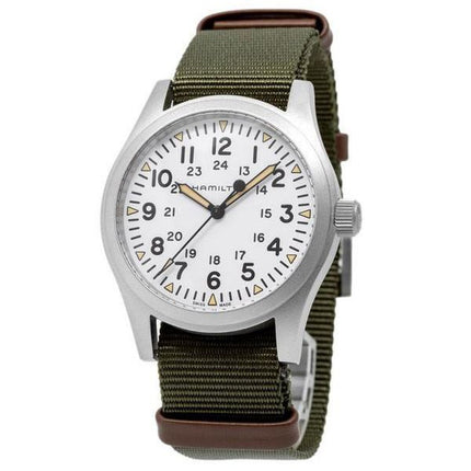Hamilton Khaki Field Nylonrem Hvid Urskive Mekanisk H69529913 Herreur