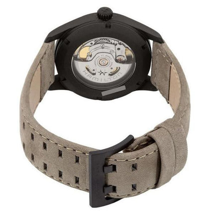 Hamilton Khaki Field Titanium Læderrem Grå Urskive Automatisk H70215880 100M herreur