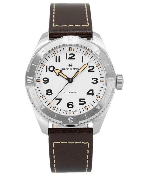 Hamilton Khaki Field Expedition læderrem White Dial Automatisk H70315510 100M herreur