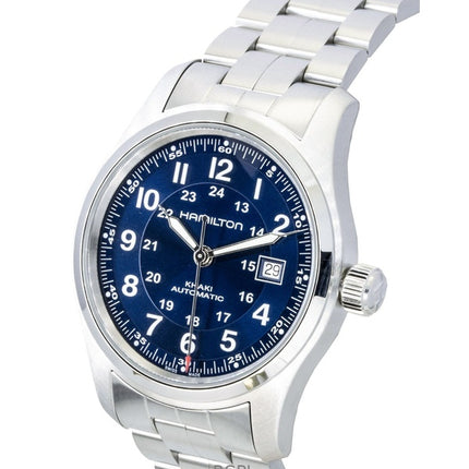 Hamilton Khaki rustfrit stål blå urskive automatisk H70605140 100M herreur