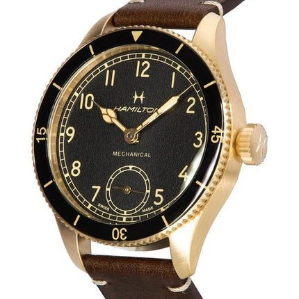 Hamilton Khaki Aviation Pilot Pioneer Bronze Sort skive Mekanisk H76709530 100M herreur