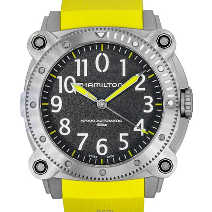 Hamilton Khaki Navy Belowzero gummirem grå urskive automatisk dykkerur H78535380 1000M herreur