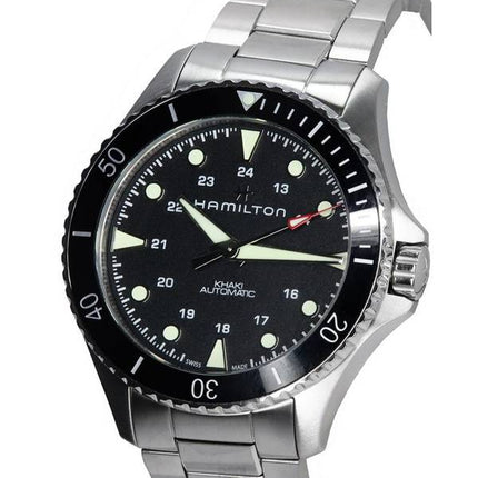 Hamilton Khaki Navy Scuba Black Dial Automatisk dykker H82515130 300M herreur