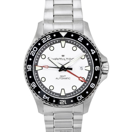 Hamilton Khaki Navy Scuba GMT rustfrit stål sølv urskive automatisk dykkerur H82555150 300M herreur