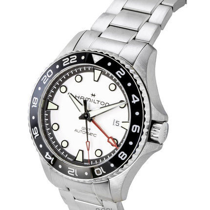 Hamilton Khaki Navy Scuba GMT rustfrit stål sølv urskive automatisk dykkerur H82555150 300M herreur