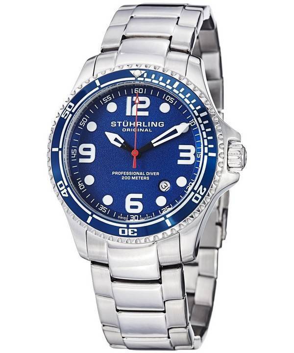 Stuhrling Original Aquadiver speciale Grand Regatta schweizisk Quartz HN593.33 Herreur