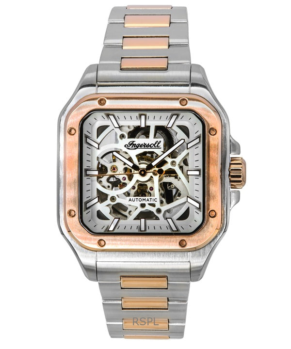Ingersoll The Ollie Two Tone Rustfrit Steel Grey Skeleton Dial Automatisk I14502 herreur