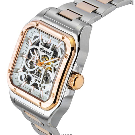 Ingersoll The Ollie Two Tone Rustfrit Steel Grey Skeleton Dial Automatisk I14502 herreur