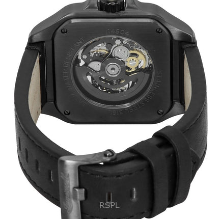 Ingersoll The Ollie læderrem sort skelet urskive automatisk I14504 herreur