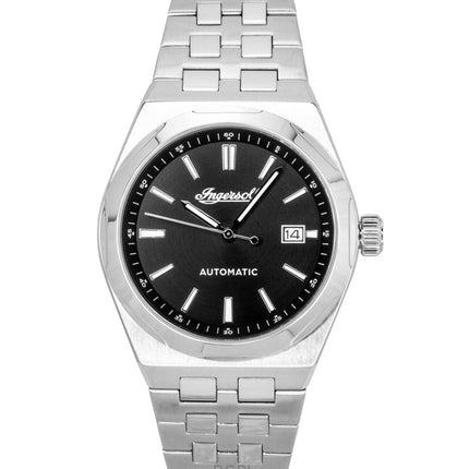 Ingersoll The Rider rustfrit stål sort urskive automatisk I16801 herreur