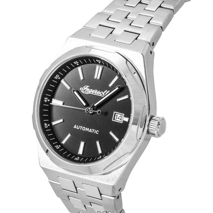 Ingersoll The Rider rustfrit stål sort urskive automatisk I16801 herreur