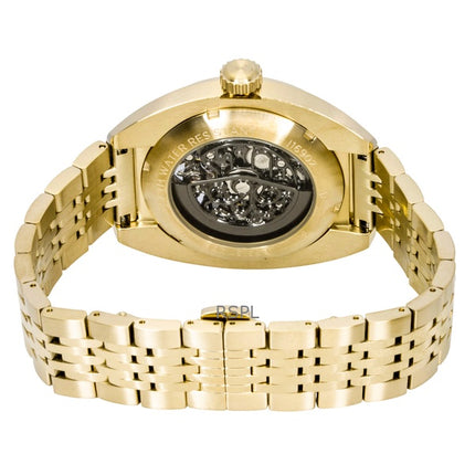 Ingersoll The Wrangler guldfarvet rustfrit stål sort skelet urskive automatisk I16902 herreur