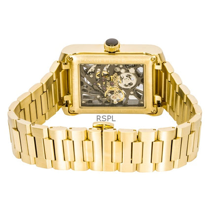 Ingersoll The Spur guldfarvet rustfrit stål sort skelet urskive automatisk I17002 herreur