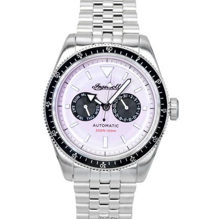 Ingersoll Outlaw rustfrit stål lyserød urskive automatisk I17201 herreur