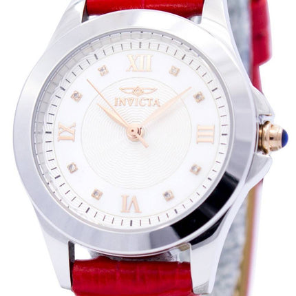 Invicta Angel diamant-accent kvarts læder rem 12544 kvinders ur