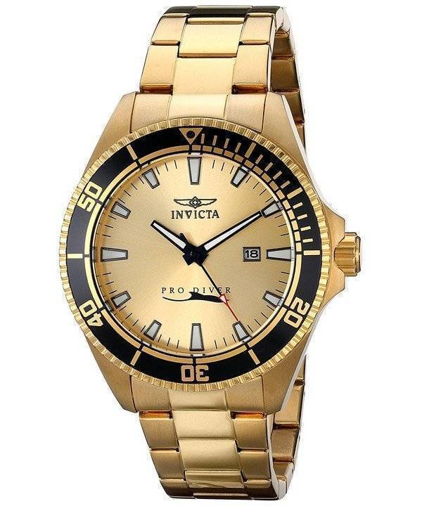 Invicta Pro Diver guld Tone kvarts 15186 Herreur