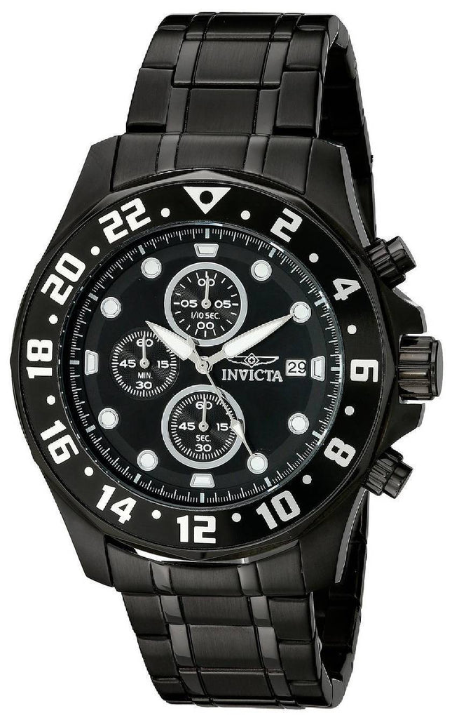 Invicta speciale Chronograph sort urskive IP rustfrit stål 15945 Herreur