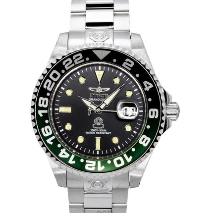 Invicta Pro Diver rustfrit stål sort urskive quartz dykkerur 21866 300M herreur