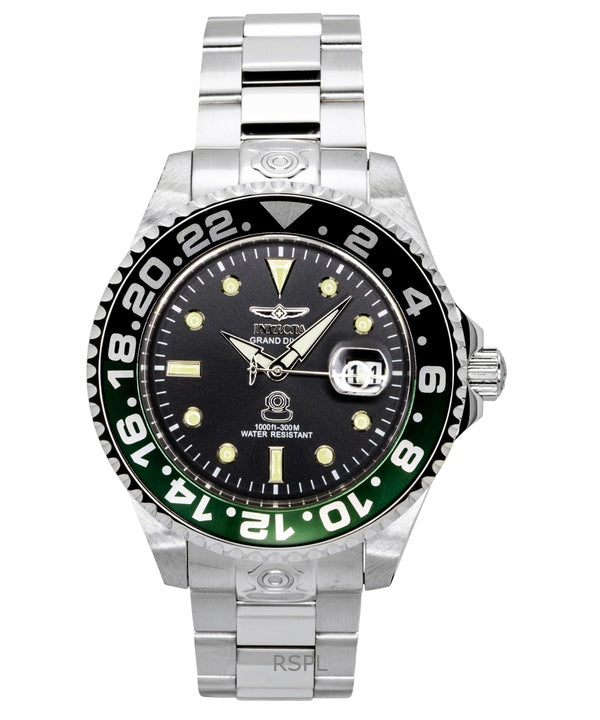 Invicta Pro Diver rustfrit stål sort urskive quartz dykkerur 21866 300M herreur