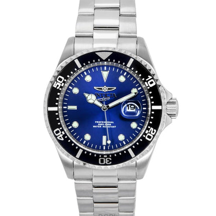 Invicta Pro Diver rustfrit stål blå urskive kvarts dykkerur 22054 200M herreur
