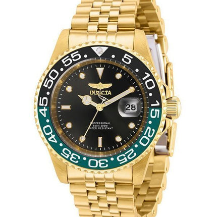 Invicta Pro Diver Gold Tone rustfrit stål Black Dial Quartz Diver',s 36043 200M herreur