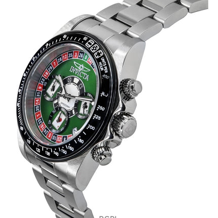 Invicta Speedway Roulette Casino Chronograph GMT Green Dial Quartz 44642 200M herreur