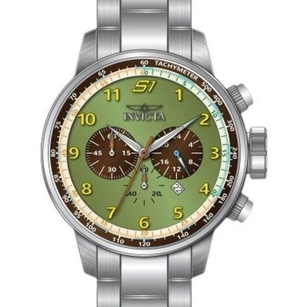 Invicta S1 RAlley Chronograph rustfrit stål grøn skive kvarts 44951 100M herreur