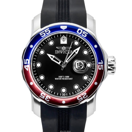Invicta Pro Diver silikonerem sort urskive Pepsi-kant kvarts 45735 200M herreur