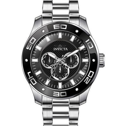 Invicta Pro Diver Scuba GMT rustfrit stål Black Dial Quartz 45756 100M herreur