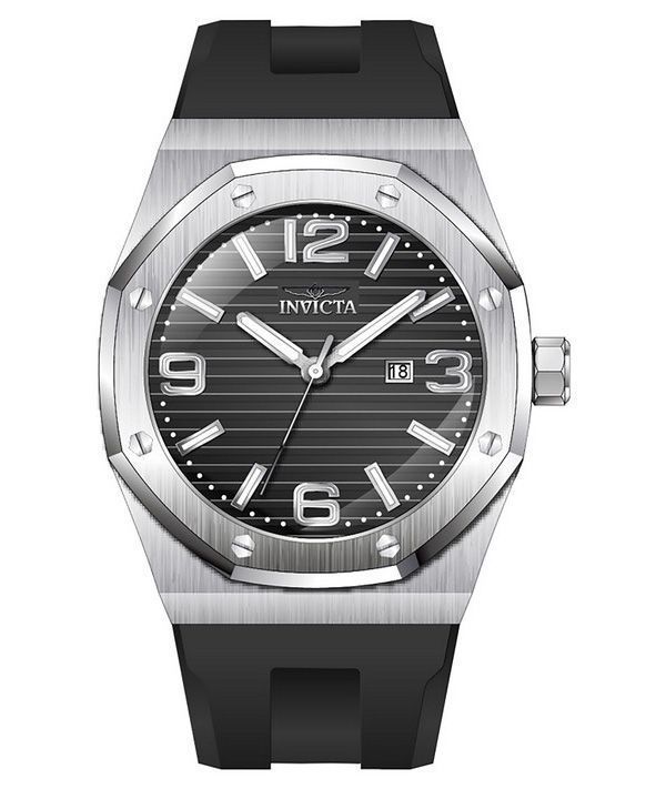 Invicta Huracan Silikonerem Black Dial Quartz 45772 100M herreur