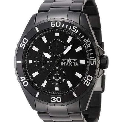 Invicta Ocean Voyage Chronograph rustfrit stål Black Dial Quartz 46284 herreur