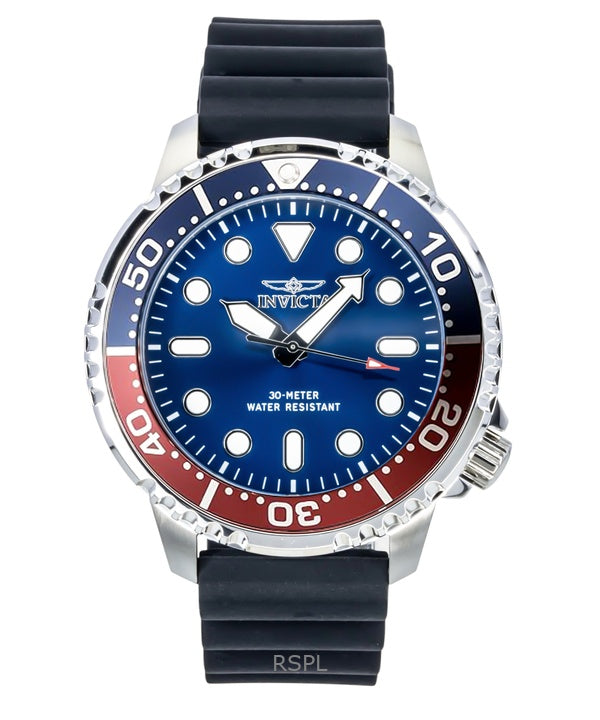 Invicta Pro Diver silikone rem blå urskive Pepsi Bezel kvarts 47222 herreur