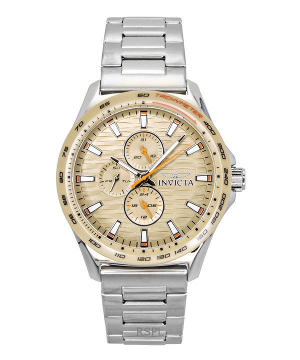 Invicta Racing GMT rustfrit stål sand urskive kvarts 47552 herreur