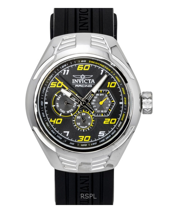 Invicta Racing Silikonerem Sort Urskive Quartz 47724 Herreur