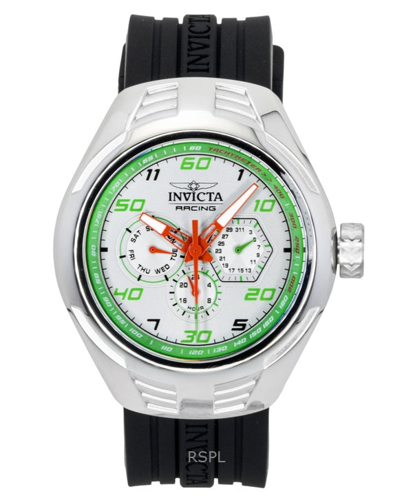 Invicta Racing Silikonerem Sølv Skive Quartz 47726 Herreur