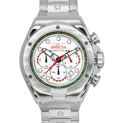 Invicta Racing Chronograph Rustfrit Stål Hvid Skive Quartz 47746 Herreur