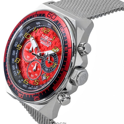 Invicta Racing Chronograph rustfrit stål rød skive kvarts 47900 herreur