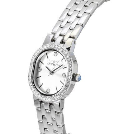 Invicta Angel Crystal Accents rustfrit stål sølv urskive kvarts 48134 dameur