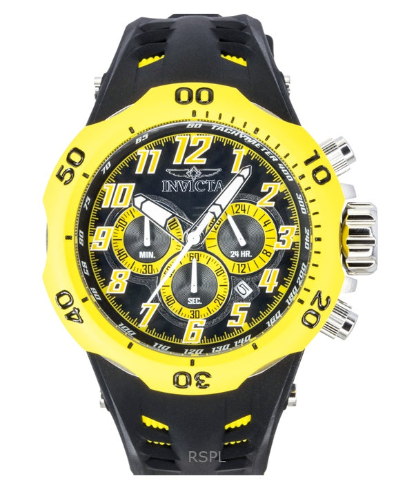 Invicta Venom Hydra GMT Kronograf Silikonerem Sort Skive Quartz 48236 200M Herreur