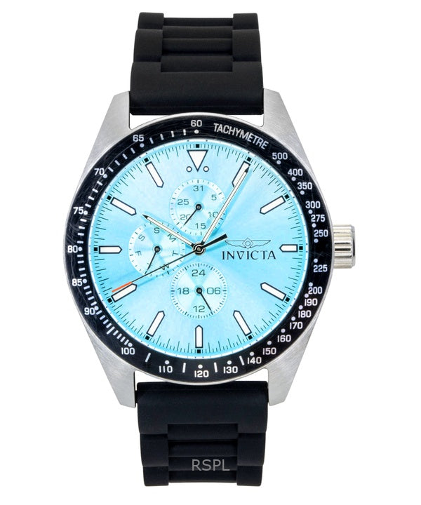 Invicta Aviator silikonerem lyseblå urskive kvarts 48856 100M herreur