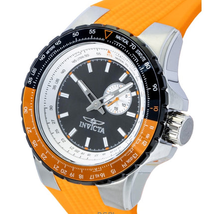 Invicta Aviator orange silikonerem med pistolskive og kvarts 49721 100M herreur