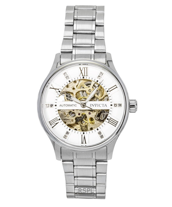 Invicta Objet D Art Stainless Steel Silver Skeleton Dial Automatic 69117 Men's Watch