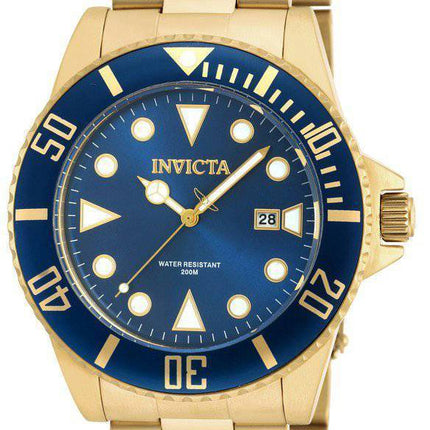 Invicta Pro Diver kvarts guld Tone 200M 90196 Herreur