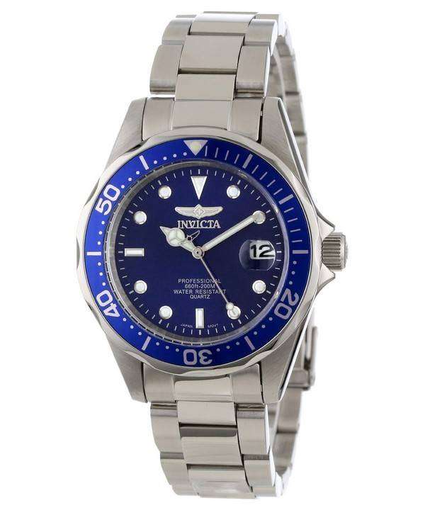 Renoveret Invicta Pro Diver Quartz Blue Dial 9204 200M Herreur